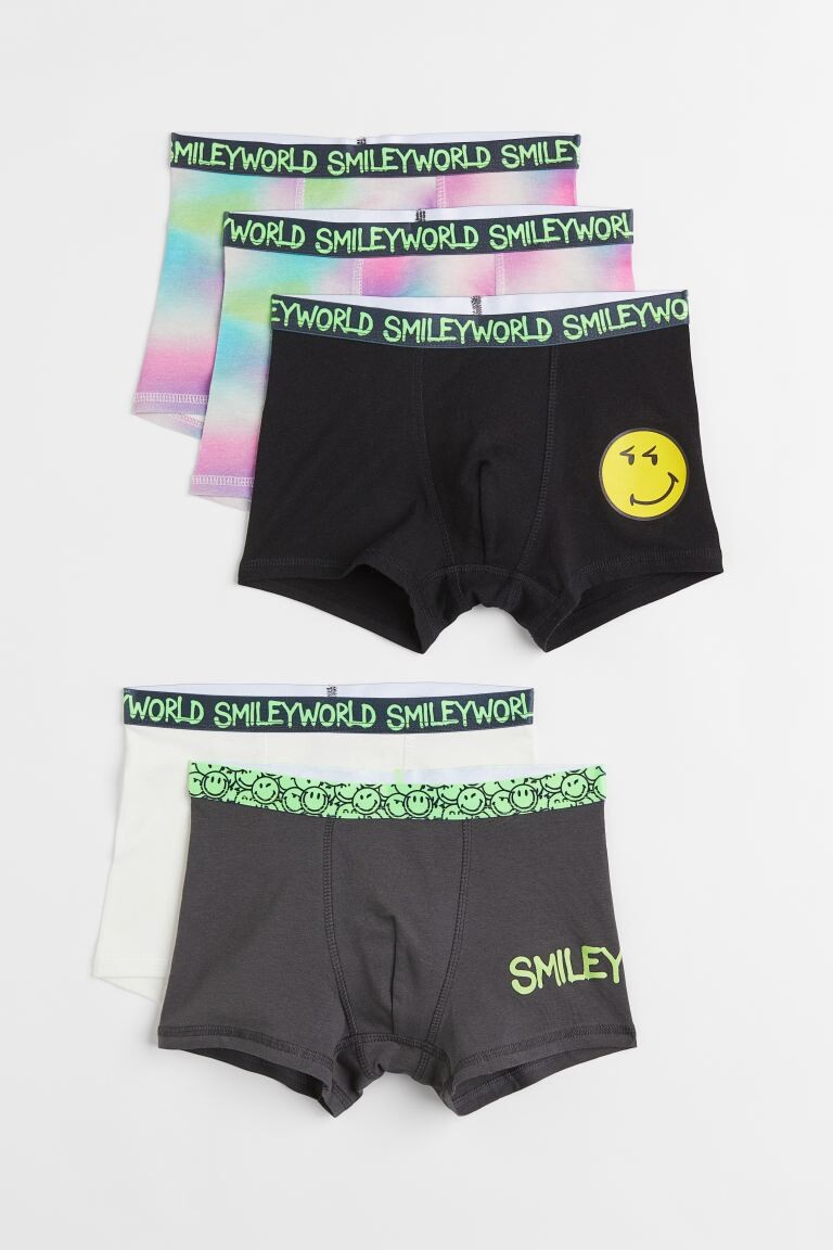 

5 пар трусов-боксеров H&M с принтом SmileyWorld, белый