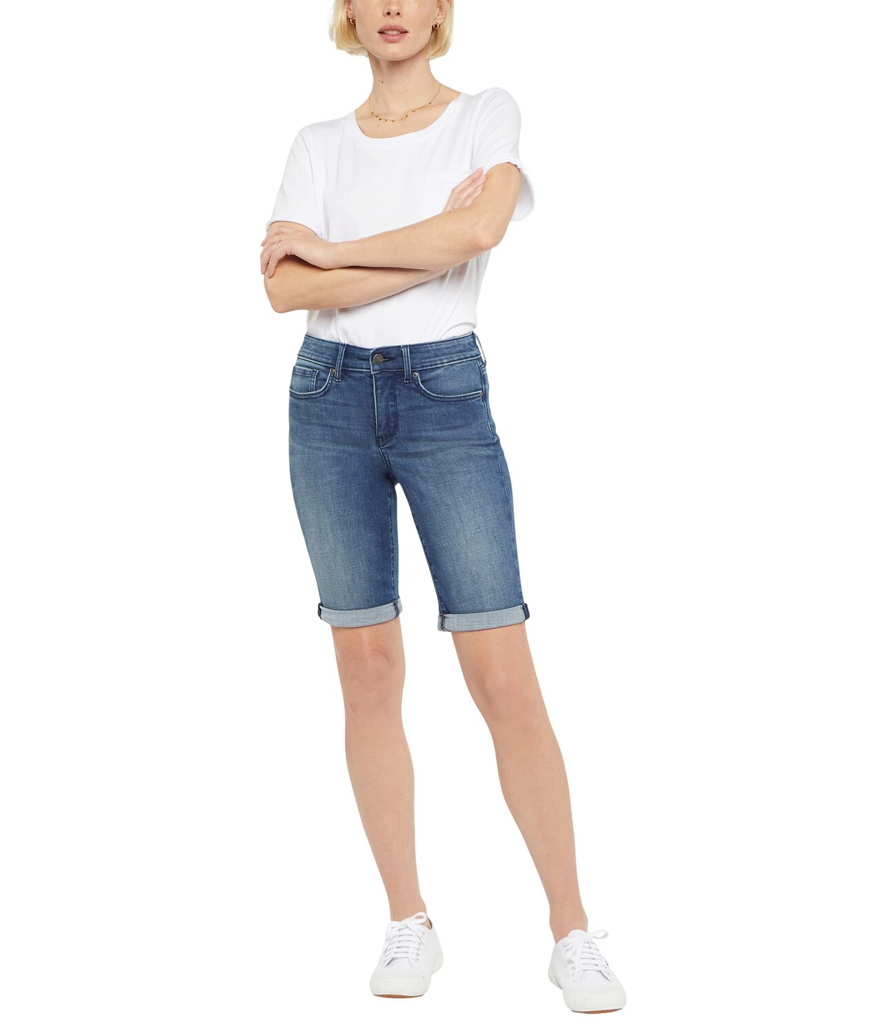 

Шорты NYDJ, Briella Shorts Roll Cuff in Bluewell