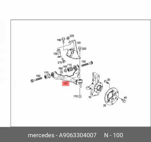 

Рачаг подвески A9063304007 MERCEDES-BENZ