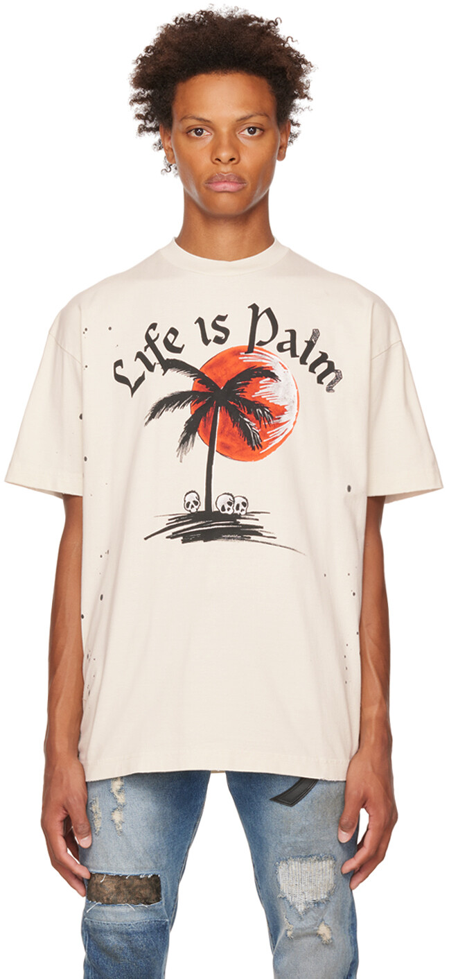 

Футболка Off-White с брызгами краски Palm Angels