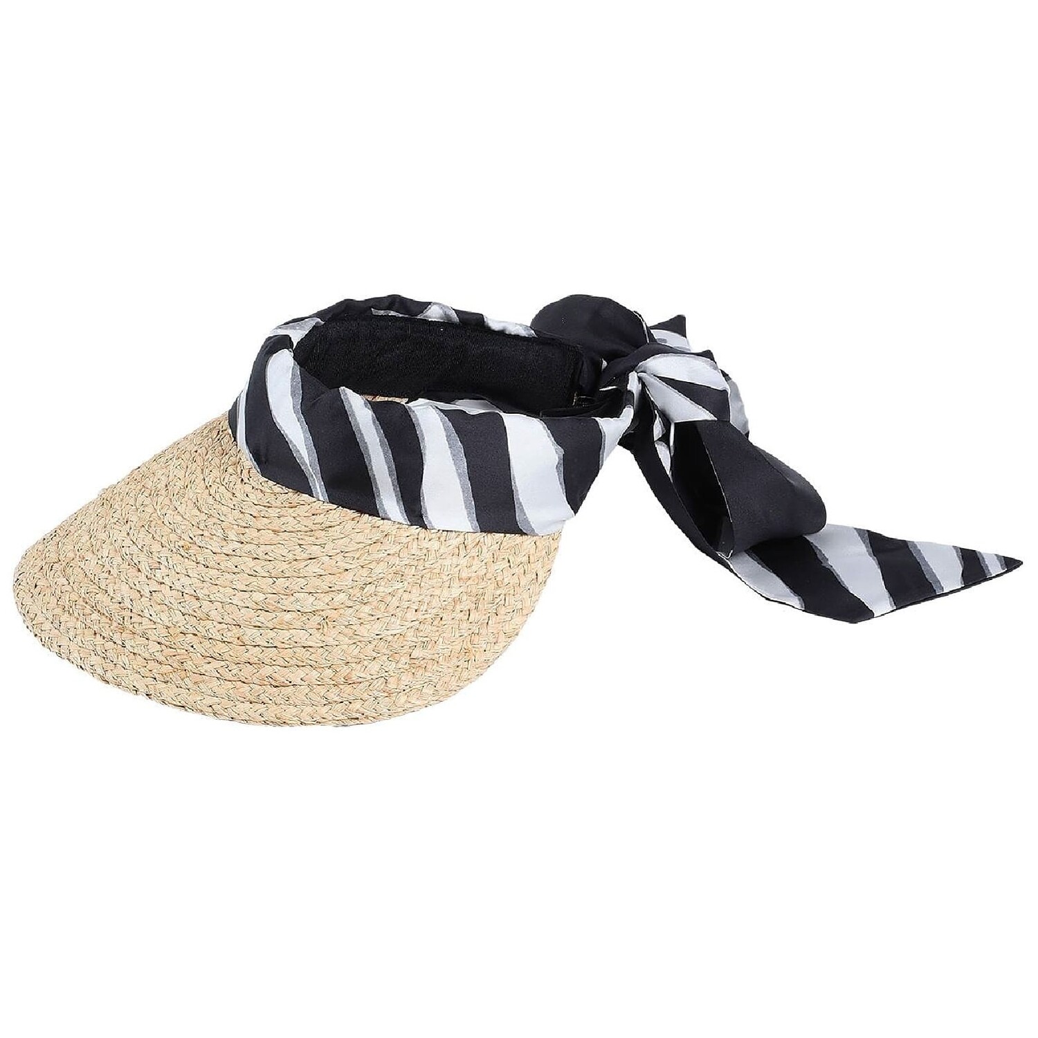 

Бейсболка-козырек Karl Lagerfeld K/zebra Raffia, черный/белый