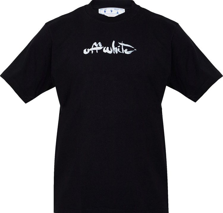 Футболка Off-White Paint Arrow Slim Short-Sleeve T-Shirt 'Black/White', черный - фото