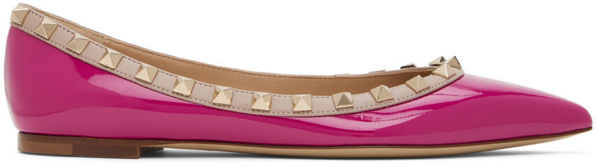 

Розовые лакированные балетки Rockstud Valentino Garavani