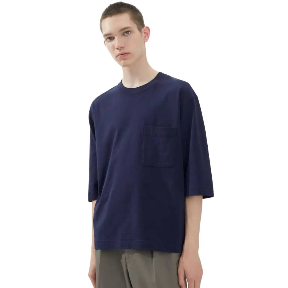 

Футболка Uniqlo U Crew Neck 3/4 Sleeved, темно-синий