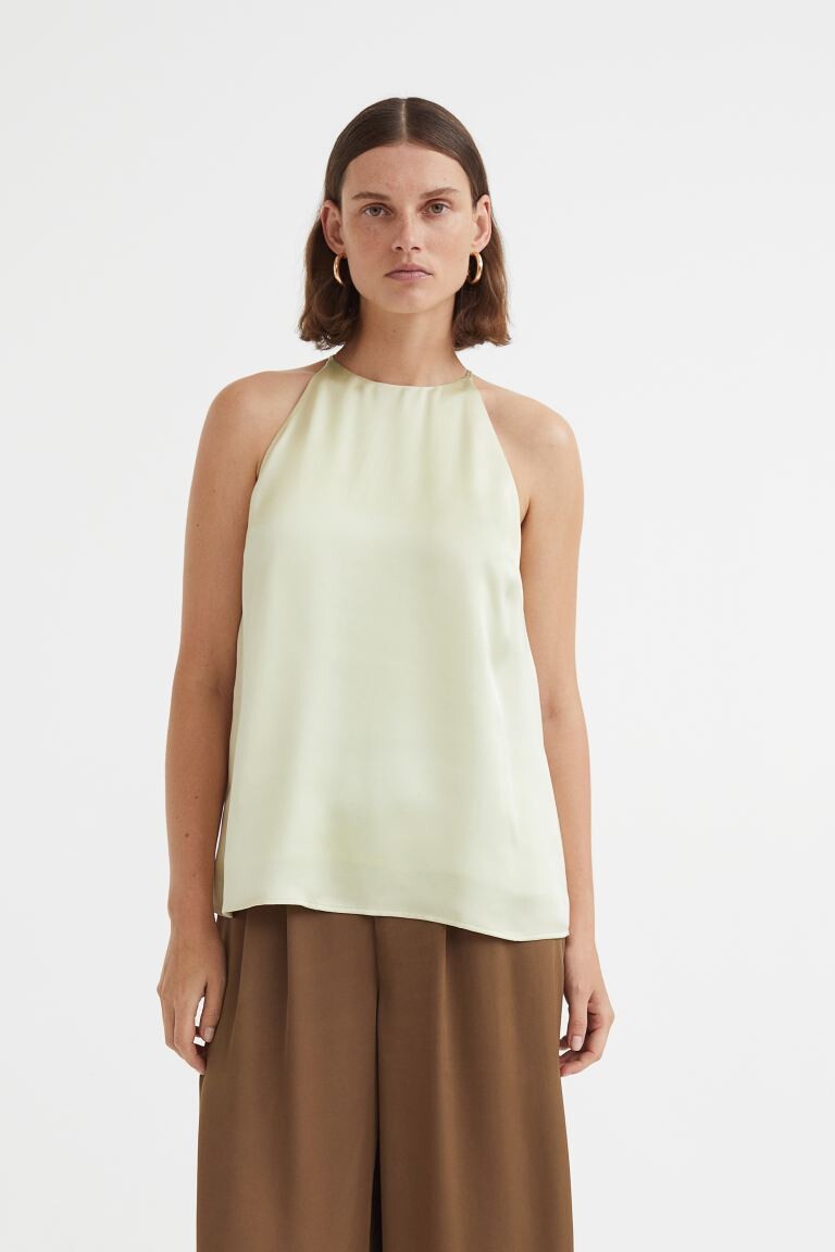 

Атласный топ H&M, светло-желтого, Желтый