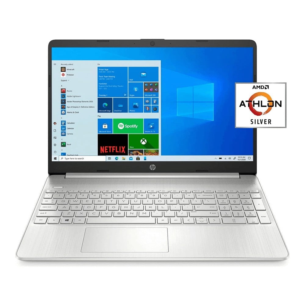 Ноутбук HP 15-ef1001wm 15.6" FullHD 4ГБ/128ГБ Athlon 3050U, серебряный, английская клавиатура - фото