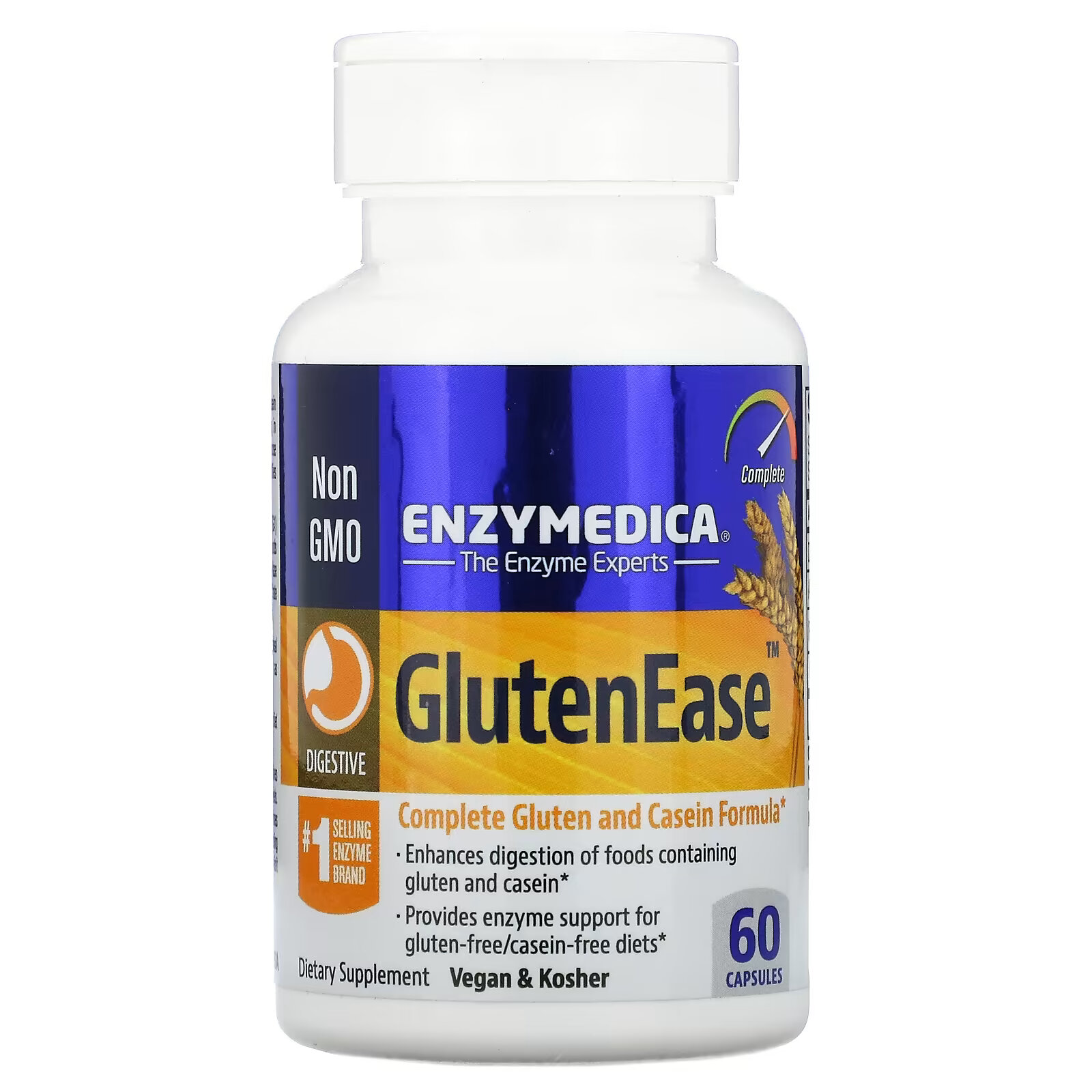Enzymedica, GlutenEase, 60 капсул enzymedica purify активированный уголь 60 капсул