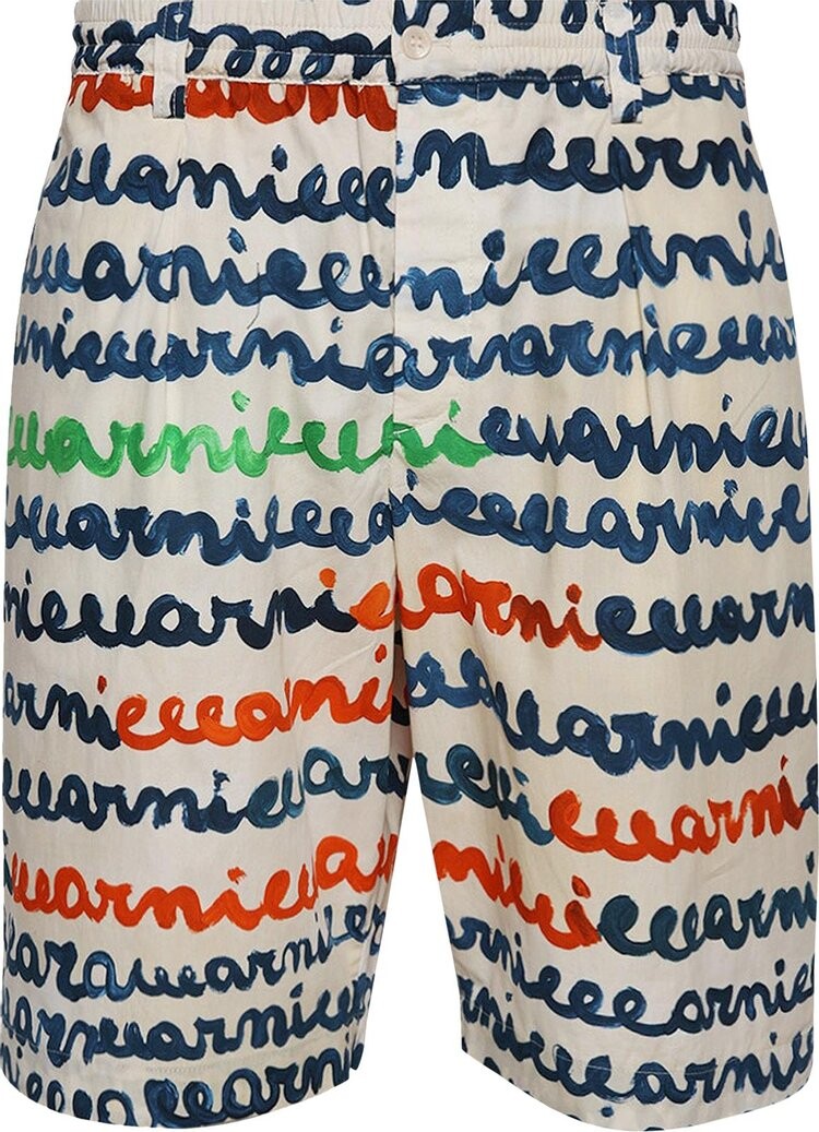 

Шорты Marni Scribble Logo Shorts 'Ivory', белый