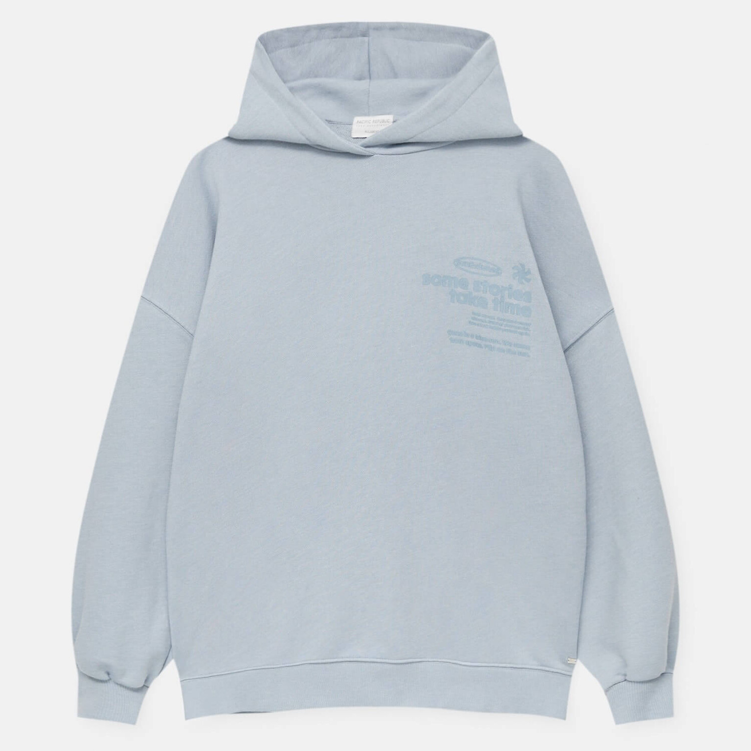 

Худи Pull&Bear Slogan Print, светло-голубой, Синий