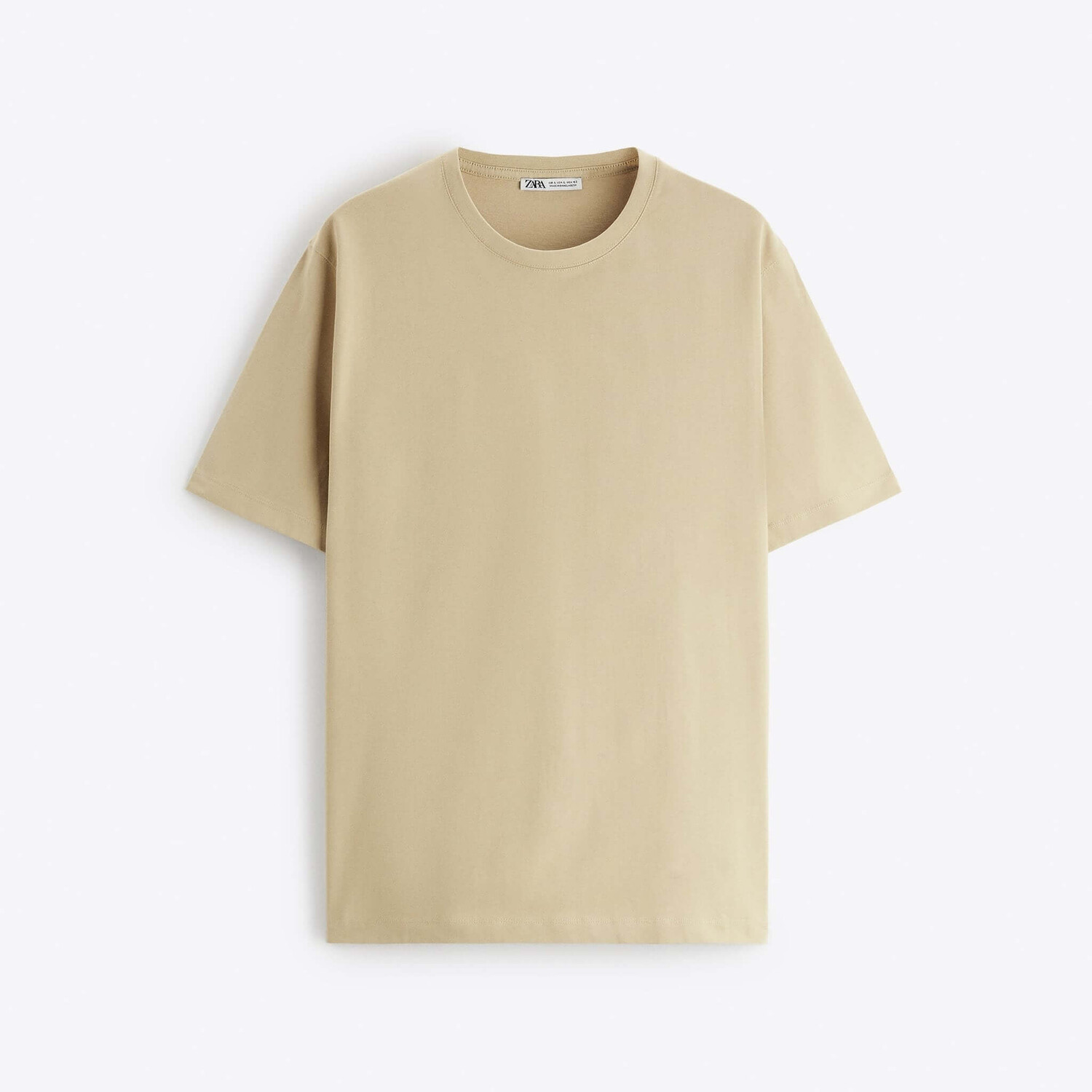 

Футболка Zara Basic Medium Weight, бежевый