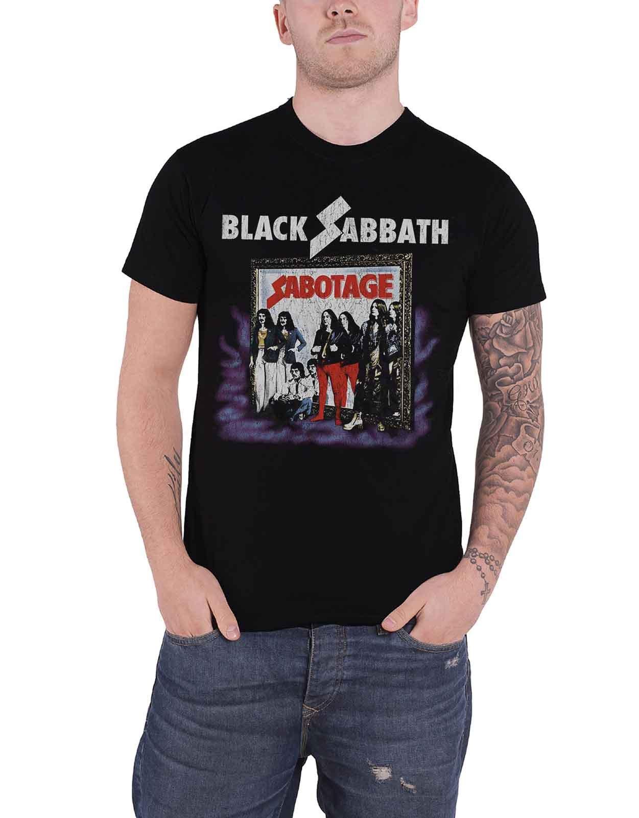 Футболка Sabotage Vintage с потертостями Black Sabbath, черный