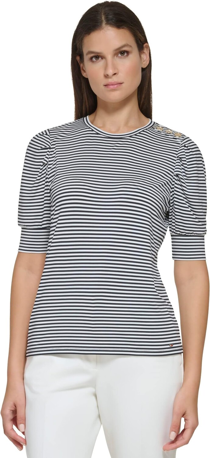 

Топ Sailor с короткими рукавами и полосками Tommy Hilfiger, цвет Midnight/Ivory