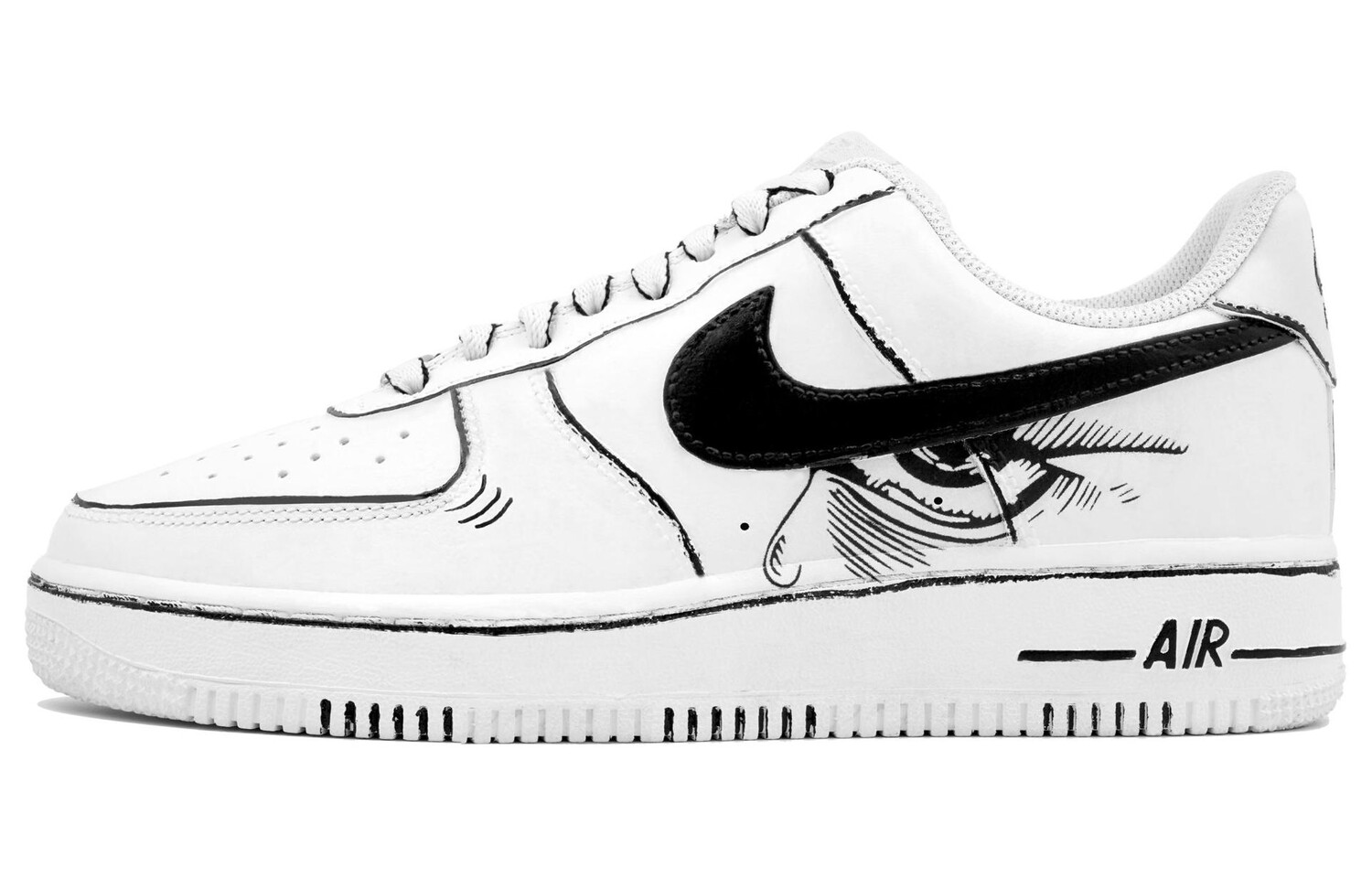 

Кроссовки Nike Air Force 1 Skateboarding Shoes Women's Low-top Black, белый