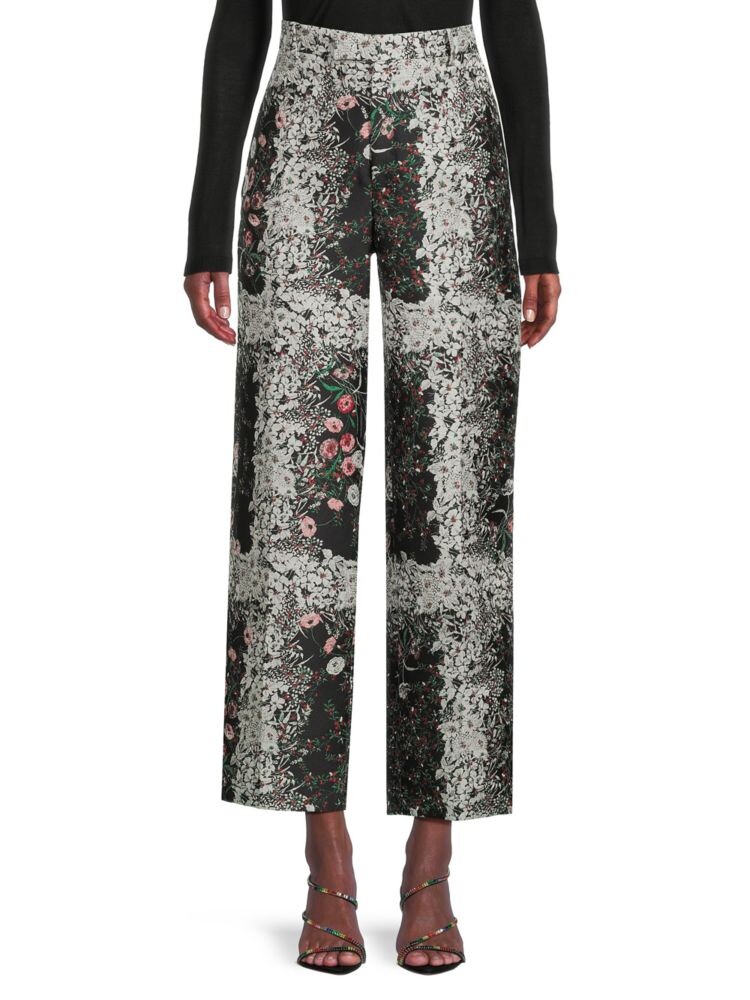 

Широкие брюки с цветочным принтом Giambattista Valli, цвет Black White