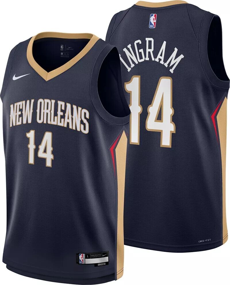 

Nike Youth New Orleans Pelicans Brandon Ingram № 14 Темно-синяя майка Swingman