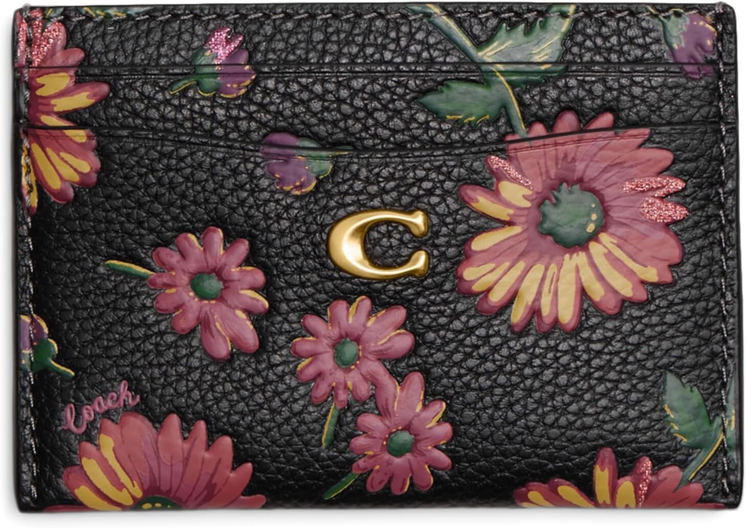 

Кожаный футляр для визиток Essential с цветочным принтом COACH, цвет Black/Multi