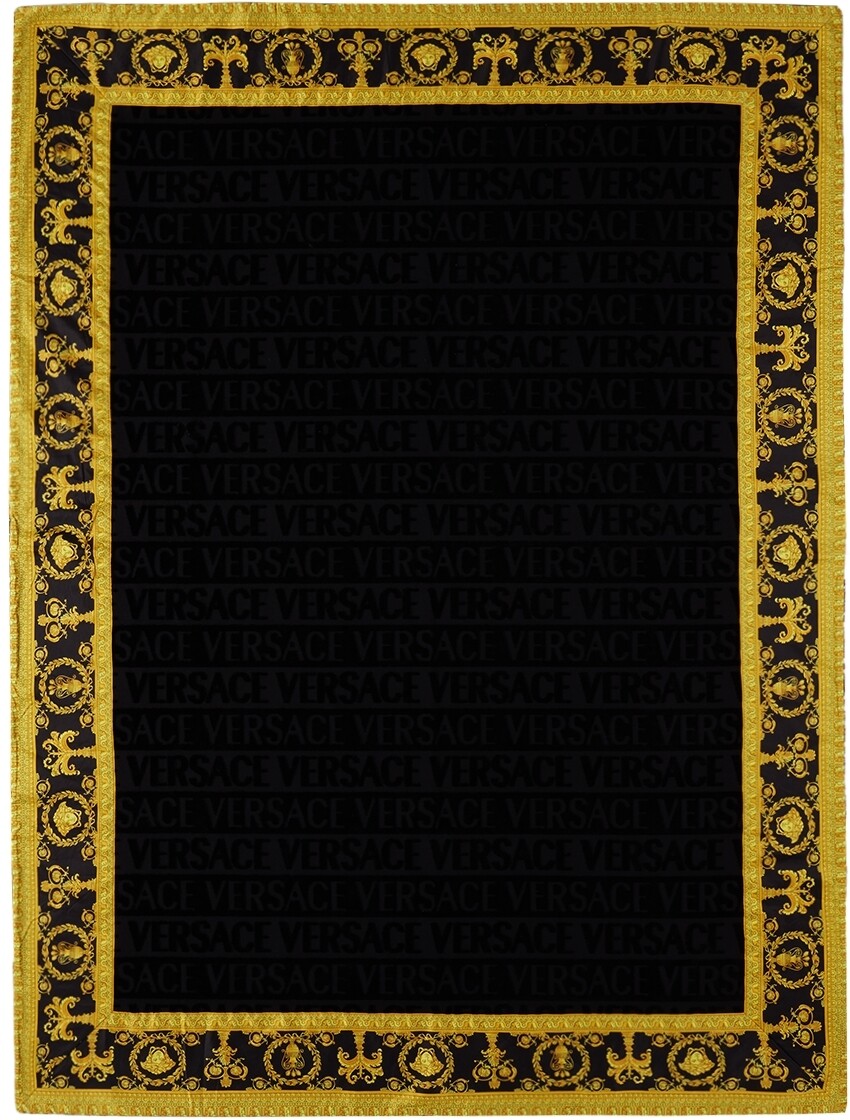 

Черное пляжное полотенце I Love Baroque Versace