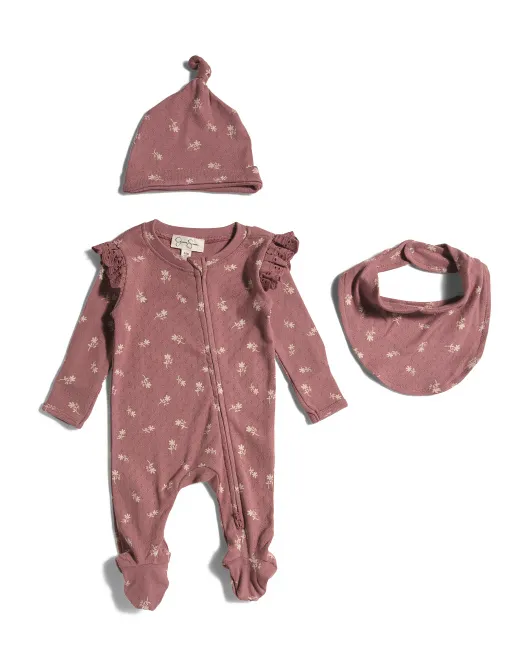 

Комплект футболок из 3 предметов для новорожденных девочек Jessica Simpson, цвет Plum