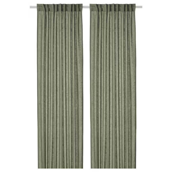 

Шторы Ikea Dytag, 270х250 см, 2 штуки, серо-зеленый