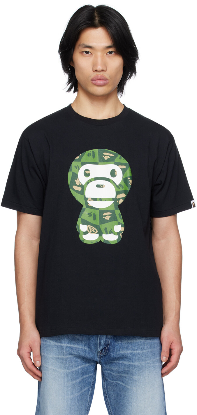 

Черная футболка Distortion Baby Milo BAPE, Черный