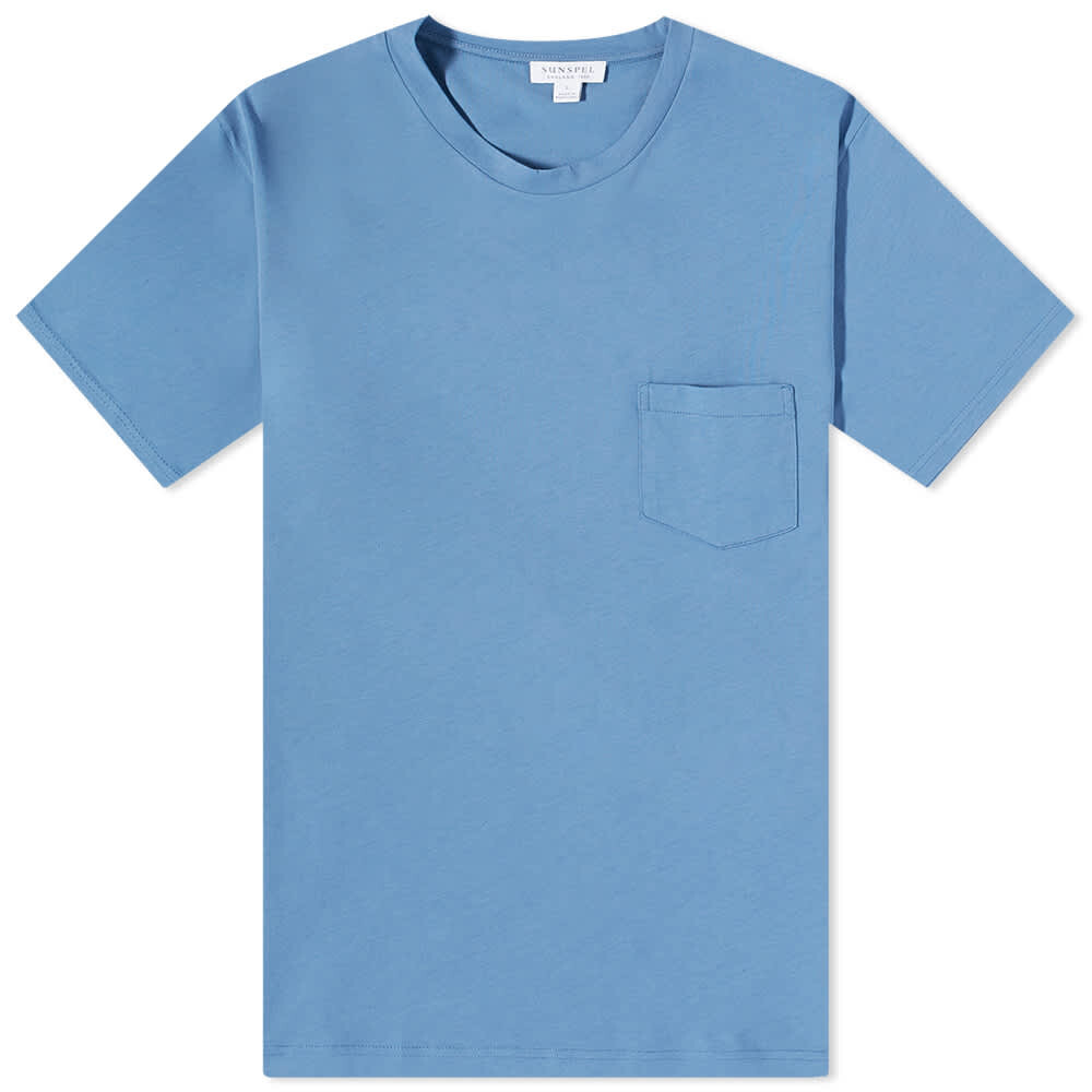 

Футболка Sunspel Riviera Pocket Crew Neck Tee, Синий