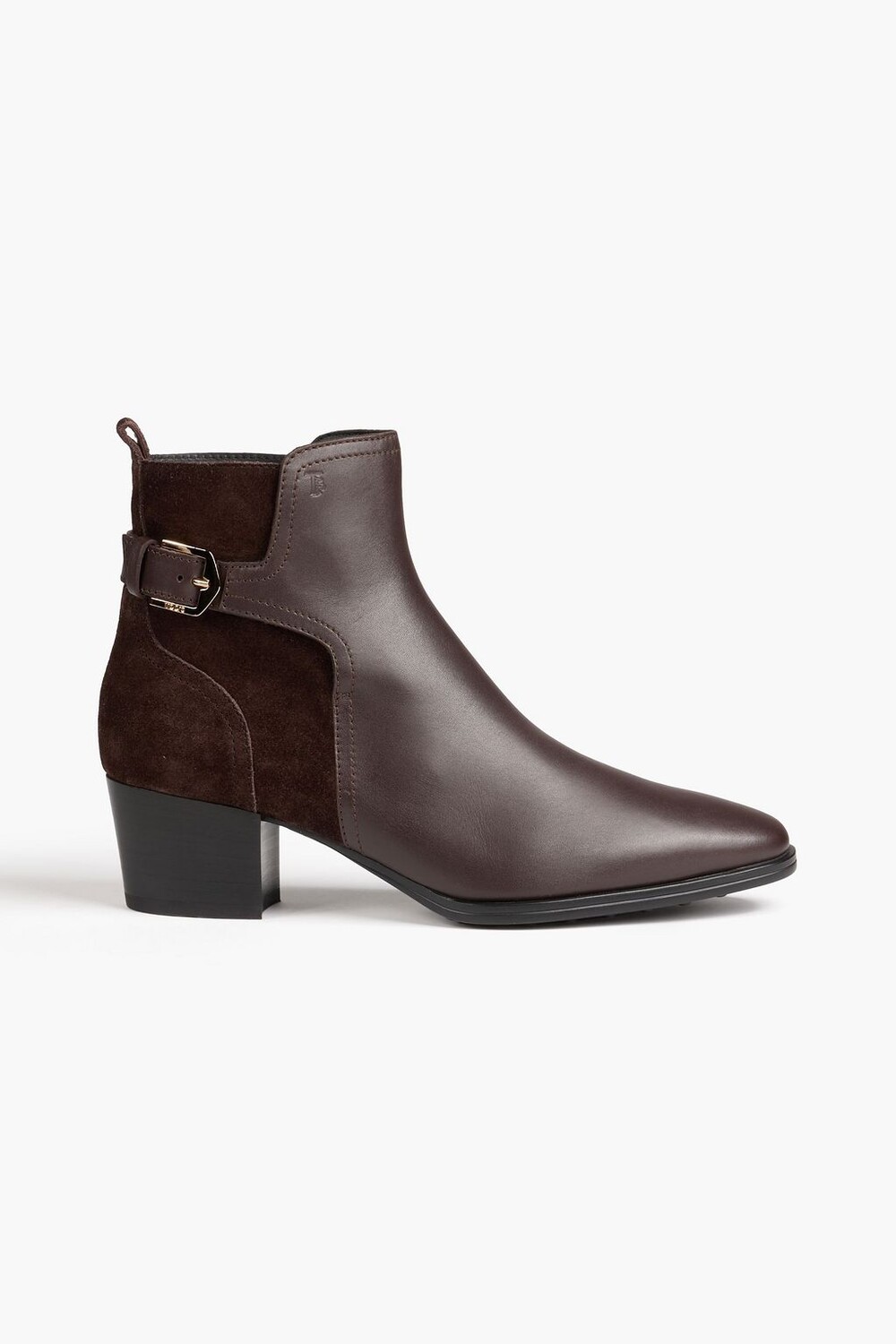 

Ботильоны из замши и кожи с пряжками TOD'S, коричневый