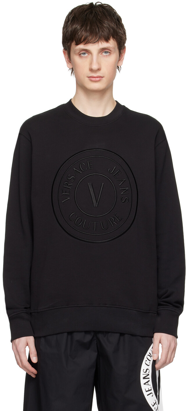 

Черный свитшот с V-образной эмблемой Versace Jeans Couture