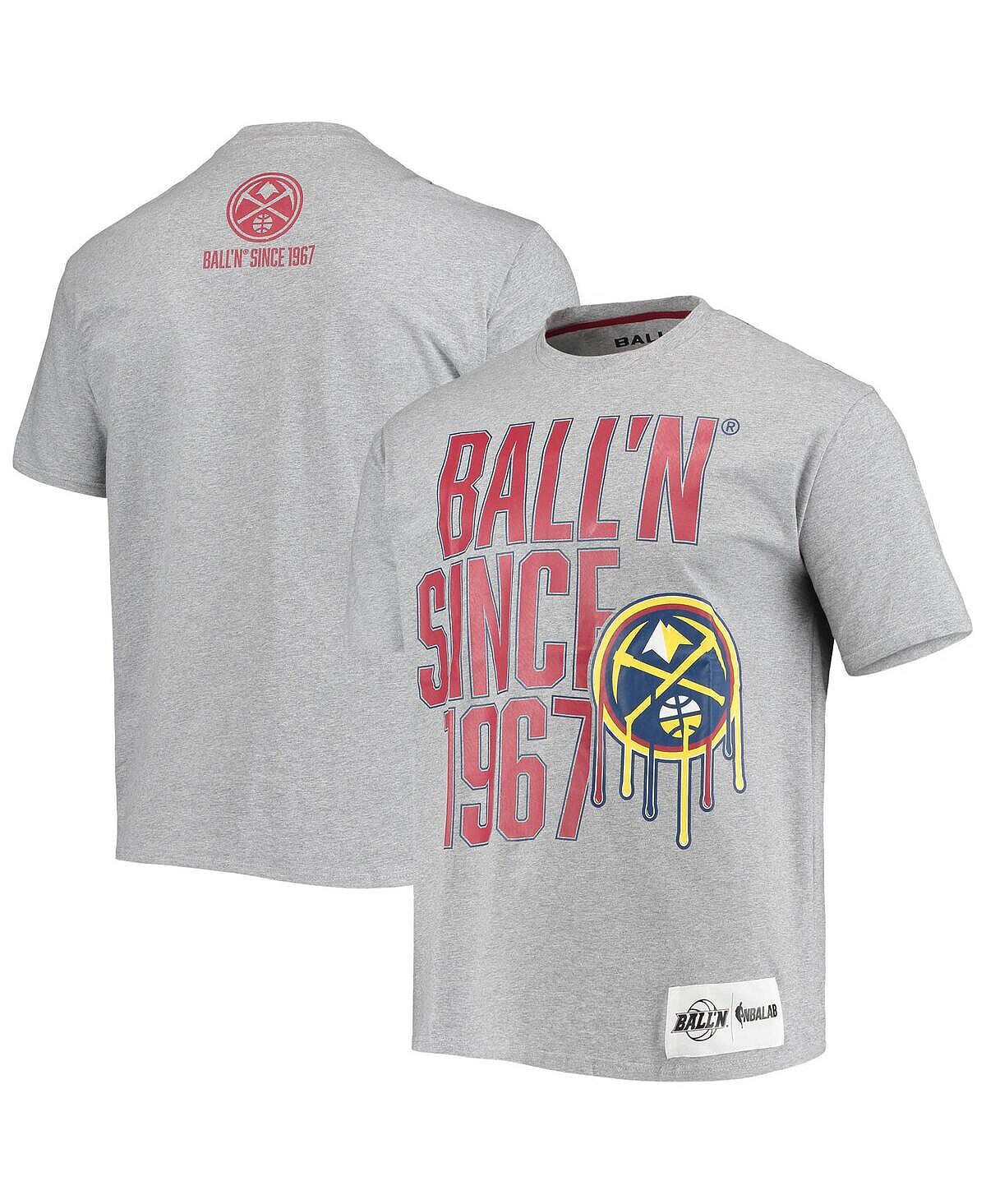 

Мужская футболка heather grey denver nuggets с 1967 года BALL'N, мульти