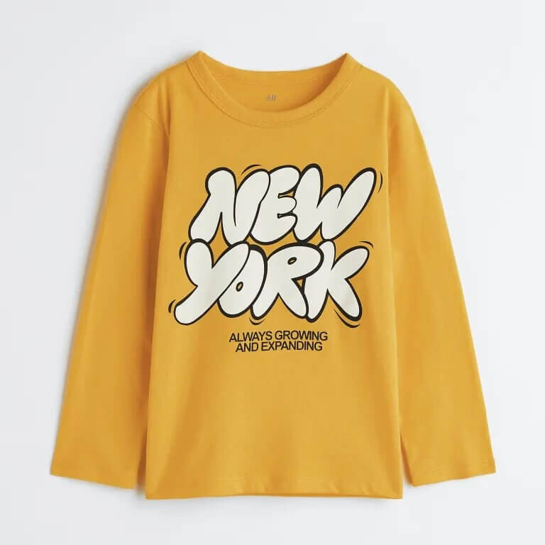 

Топ из хлопкового джерси H&M New York, желтый