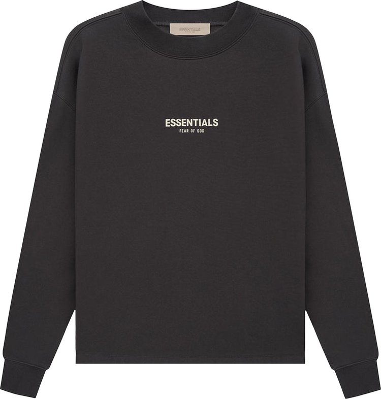 Толстовка Fear of God Essentials Relaxed Crewneck 'Iron', черный - фото