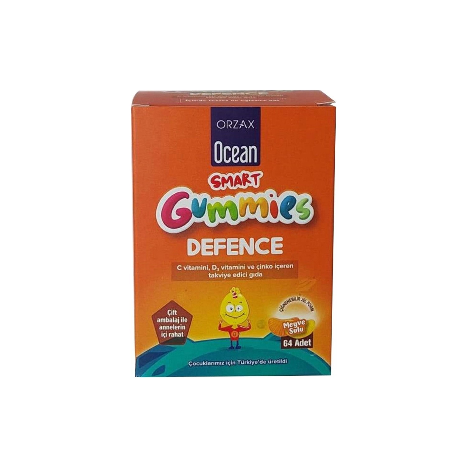 Мультивитаминный гель Orzax Ocean Smart Gummies Defense, 64 таблетки flintstones gummies мультивитаминная добавка для детей 150 жевательных конфет