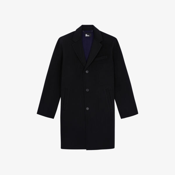 

Пальто из смесовой шерсти с зубчатыми лацканами The Kooples, черный