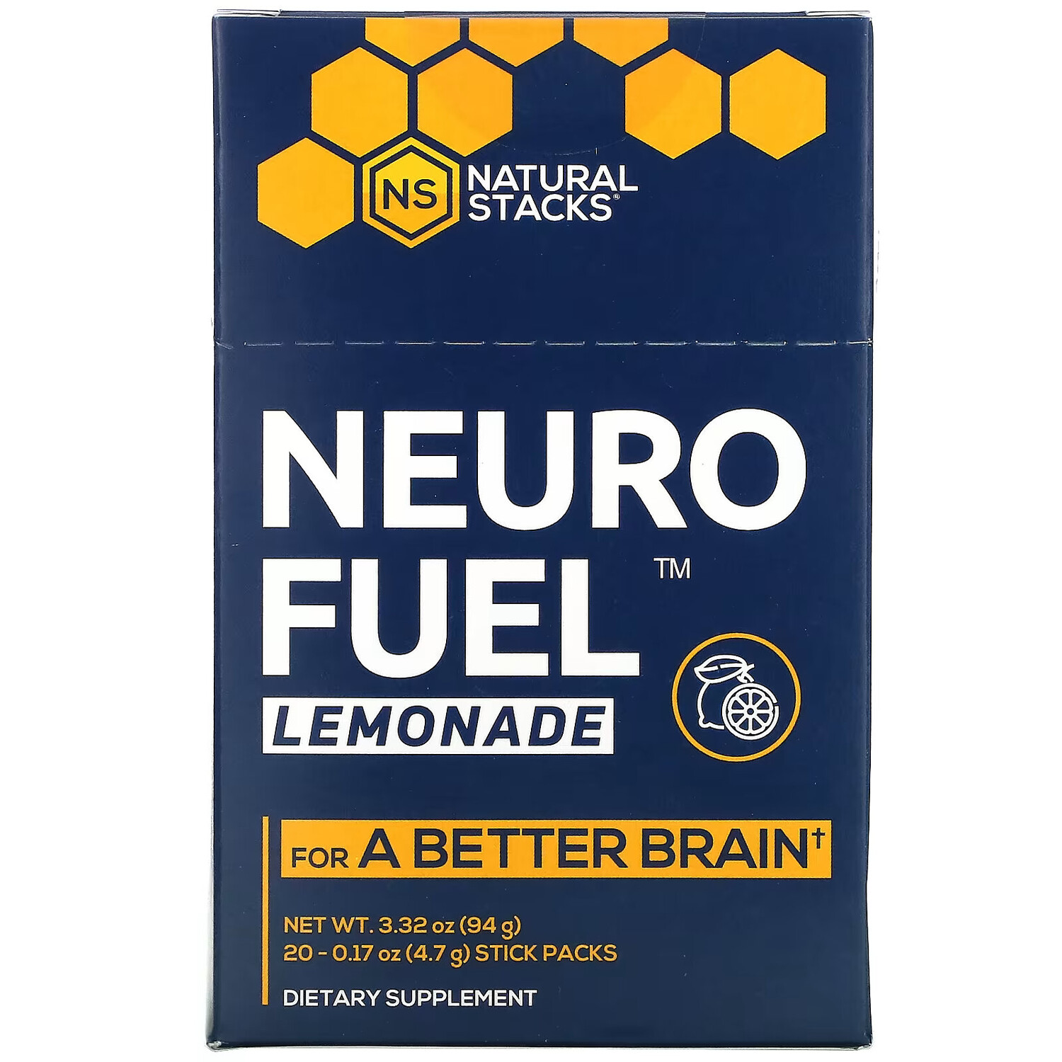 

Natural Stacks, Neuro Fuel Lemonade, 20 Stick Packs, 0.17 oz ( 4.7 g) Each