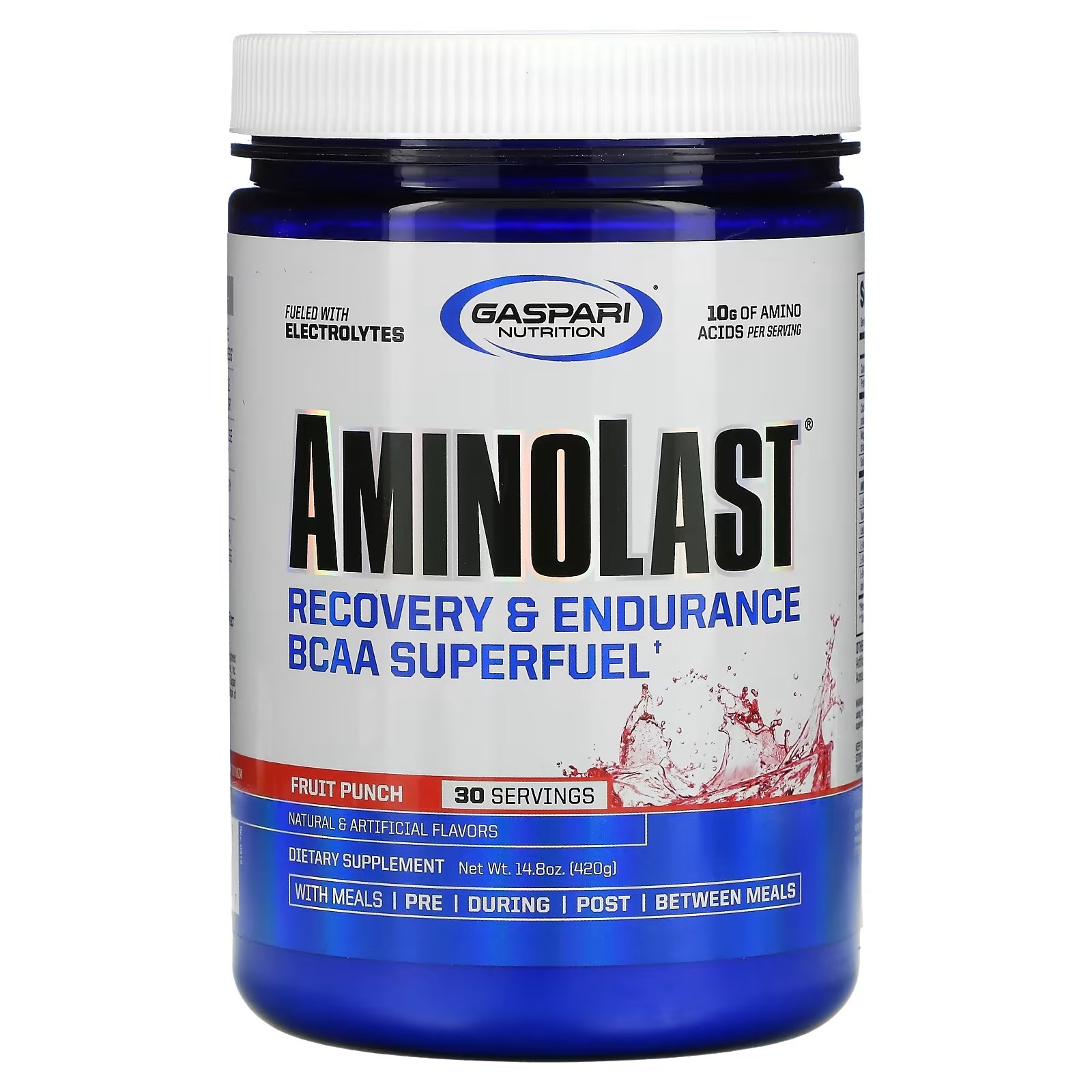 БАД для Восстановления и Выносливости Gaspari Nutrition Aminolast BCAA, фруктовый пунш - фото