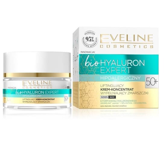 Крем-концентрат 50+, 50мл Eveline Cosmetics, Bio Hyaluron Expert концентрат для лица eveline крем концентрат для лица bio hyaluron expert 30 глубоко увлажняющий