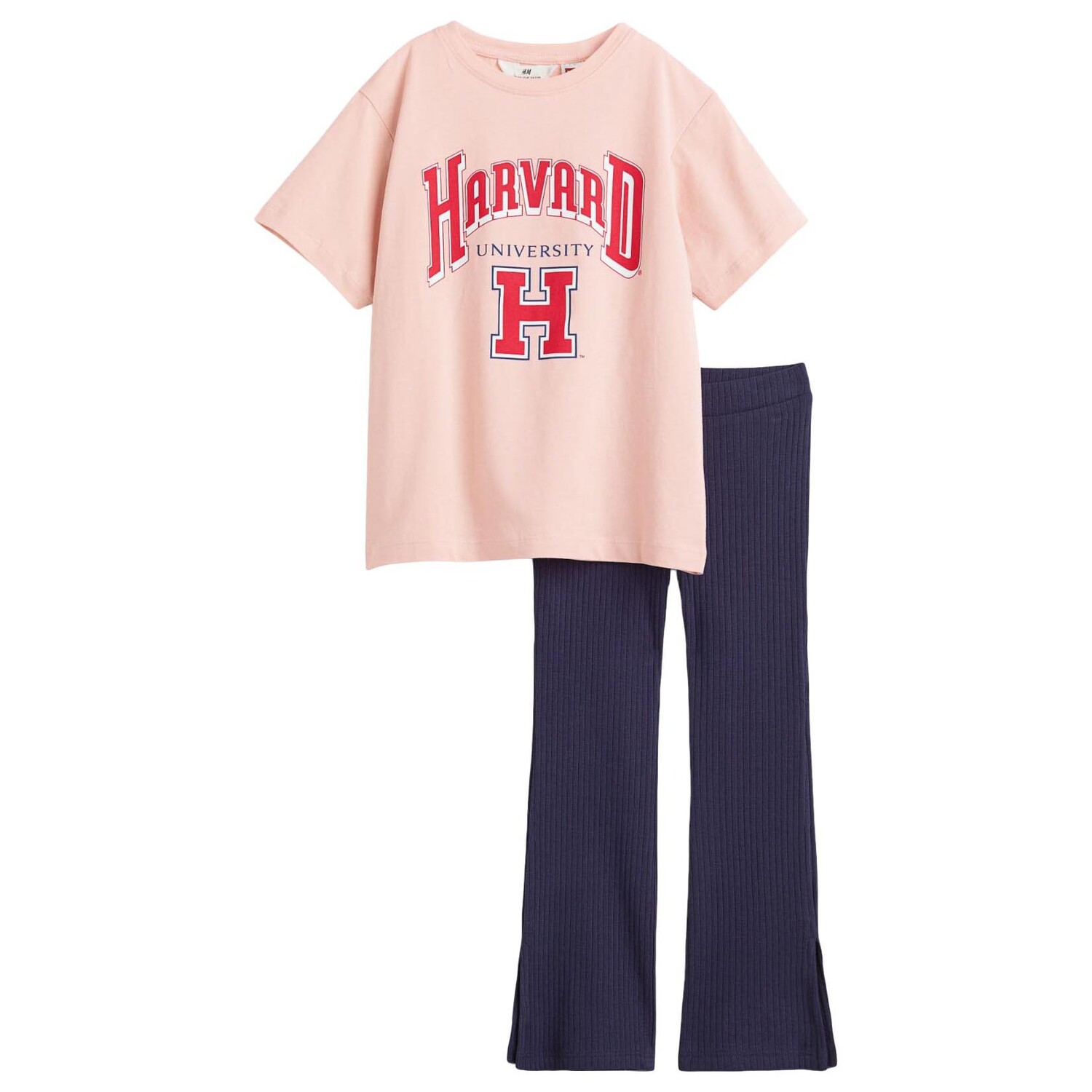 

Комплект одежды H&M Printed Harvard University, 2 предмета, пудрово-розовый