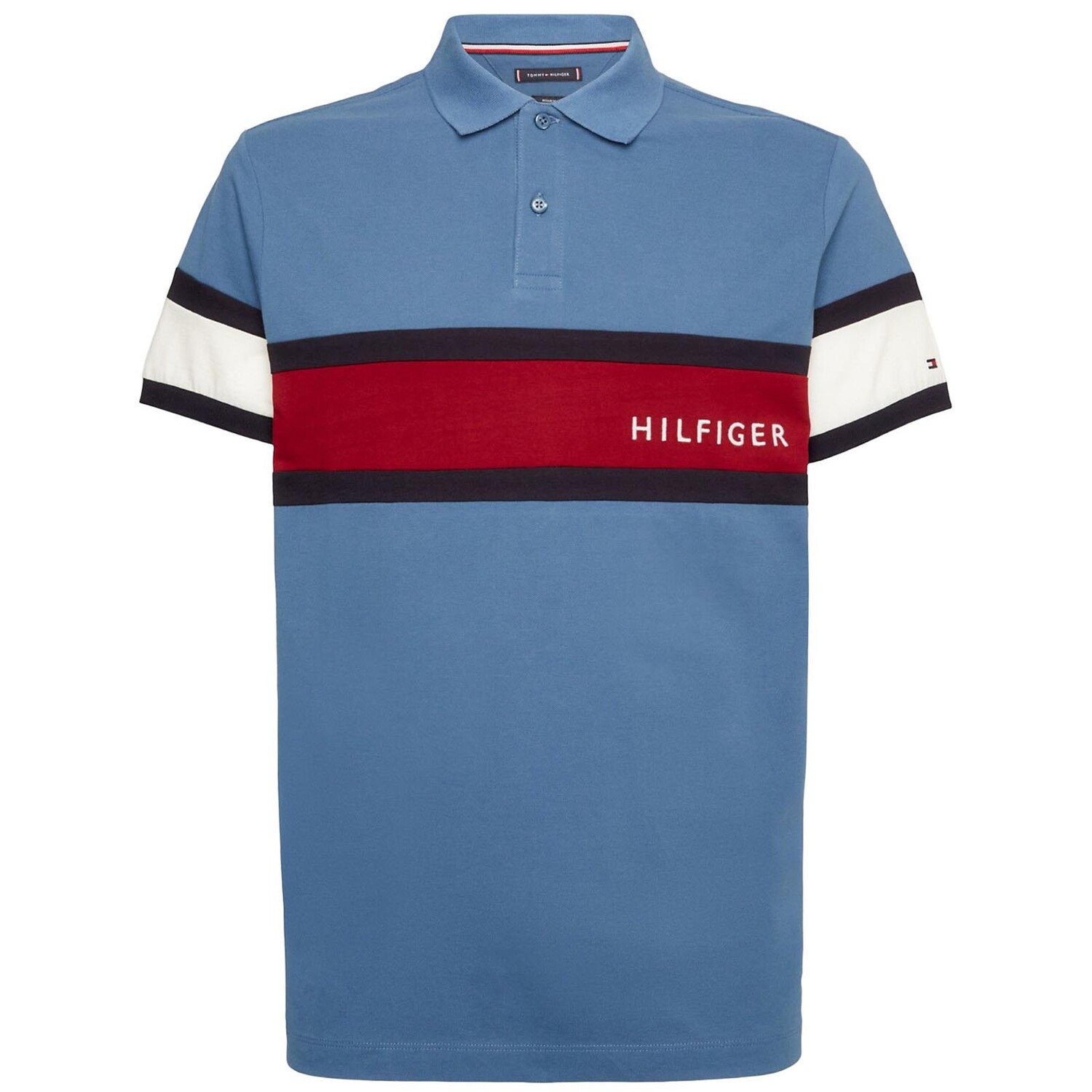 

Поло Tommy Hilfiger Colorblock Flag Regular Fit, голубой/мультиколор