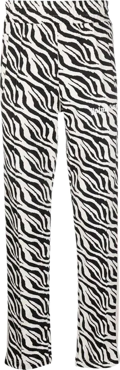 

Брюки Palm Angels Zebra Jacquard Track Pant 'Black/White', черный