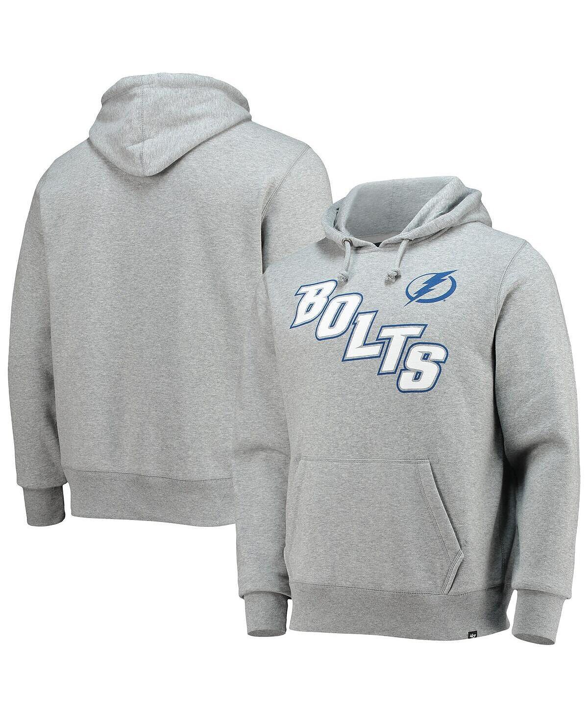 

Мужская толстовка с капюшоном tampa bay lightning pregame headline '47 heathered grey '47 Brand, мульти