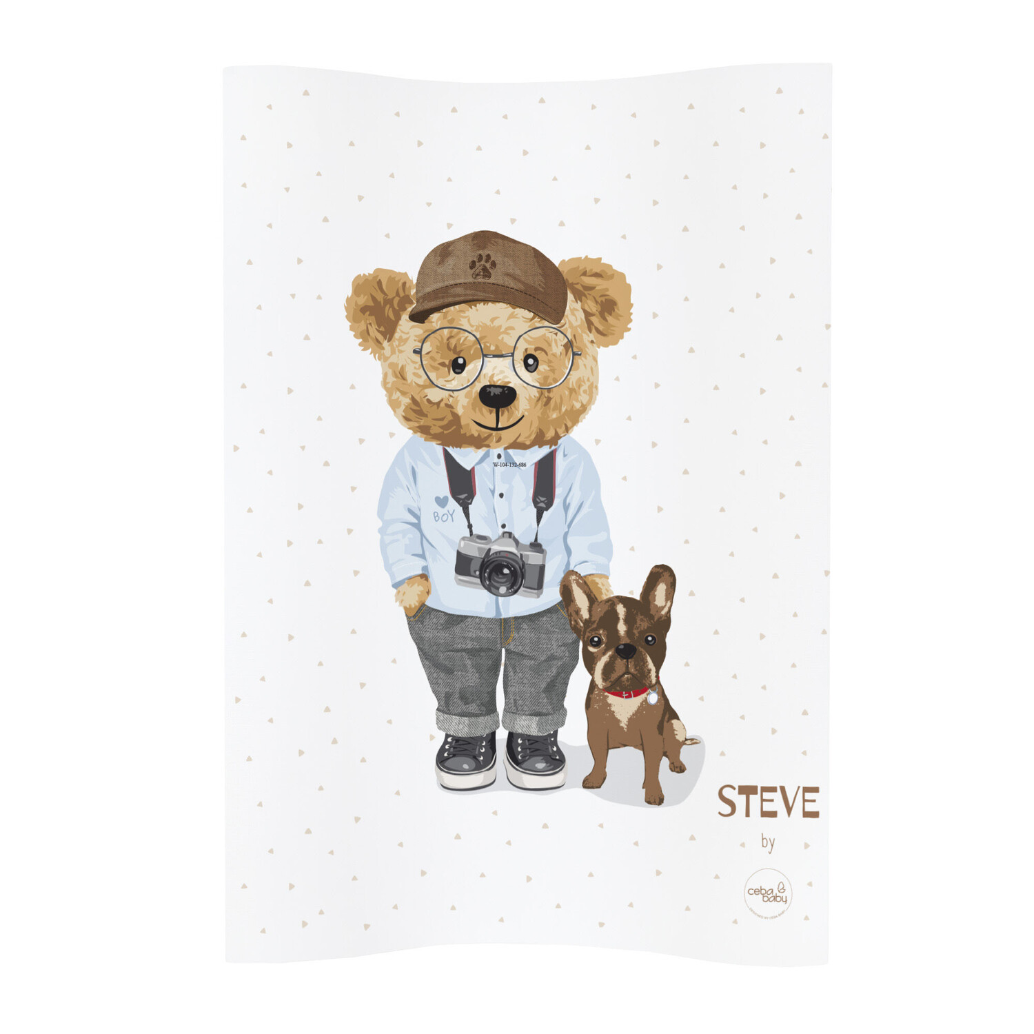 

Ceba Baby Fluffy Puffy профилированный мягкий пеленальный столик 48х70 см Steve, 1 шт.