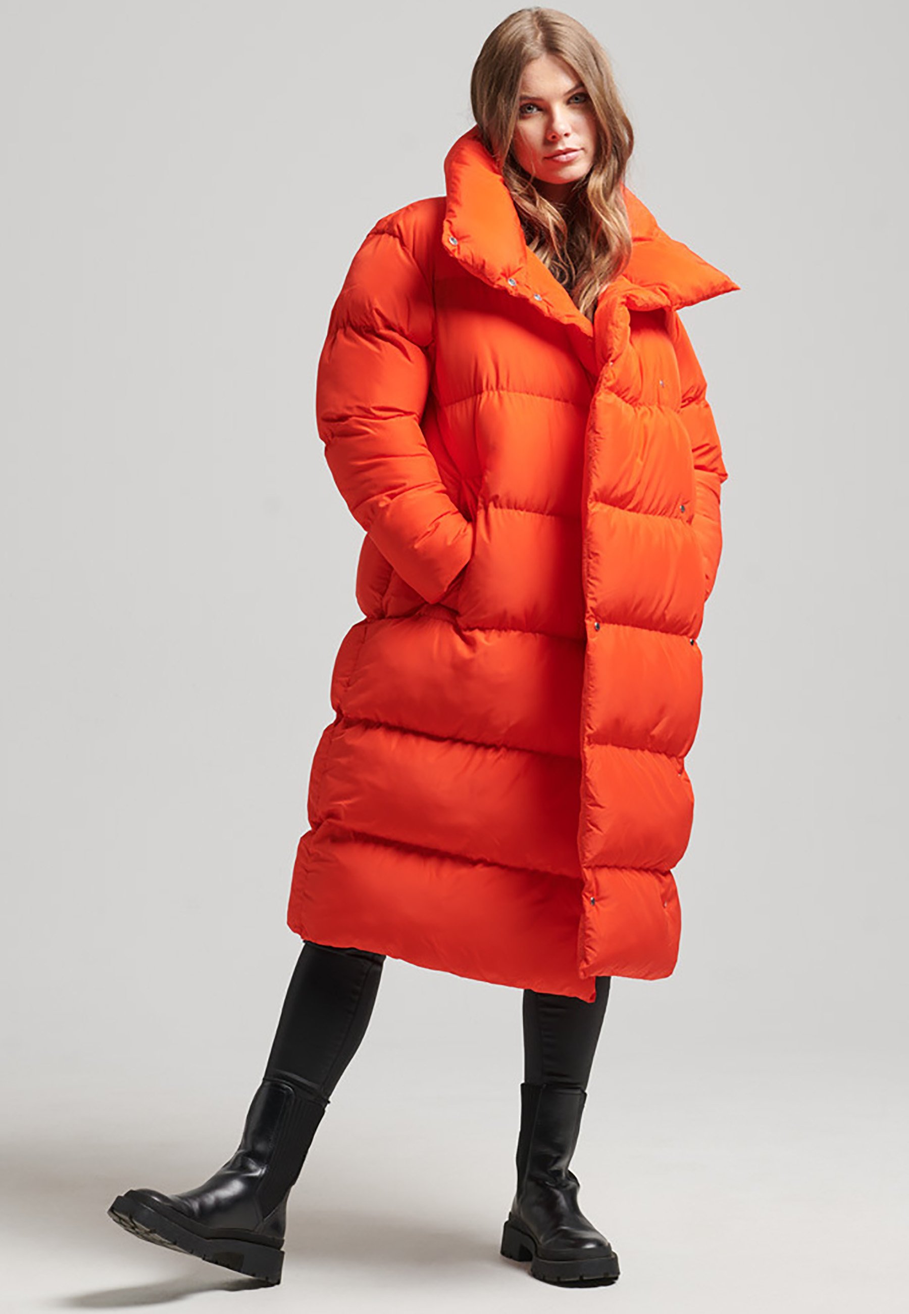 Пальто зимнее Superdry, оранжевый пальто зимнее superdry длинное красный