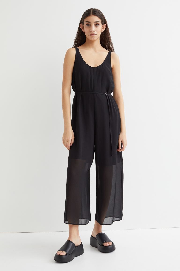 

Шифоновый комбинезон H&M, черный