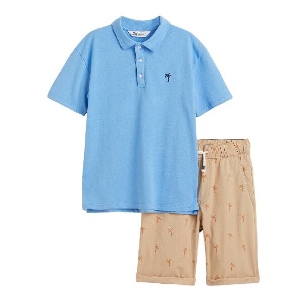 

Комплект H&M Cotton Set, 2 предмета, голубой/светло-коричневый