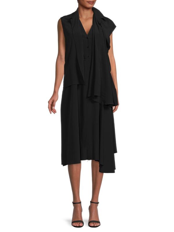 

Платье 2-в-1 из смесового шелка Balenciaga Black