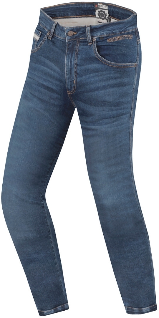 Мотоциклетные джинсовые брюки Bogotto Atherorock с логотипом, темно-синий джинсовые эластичные мотоциклетные джинсы scott синий