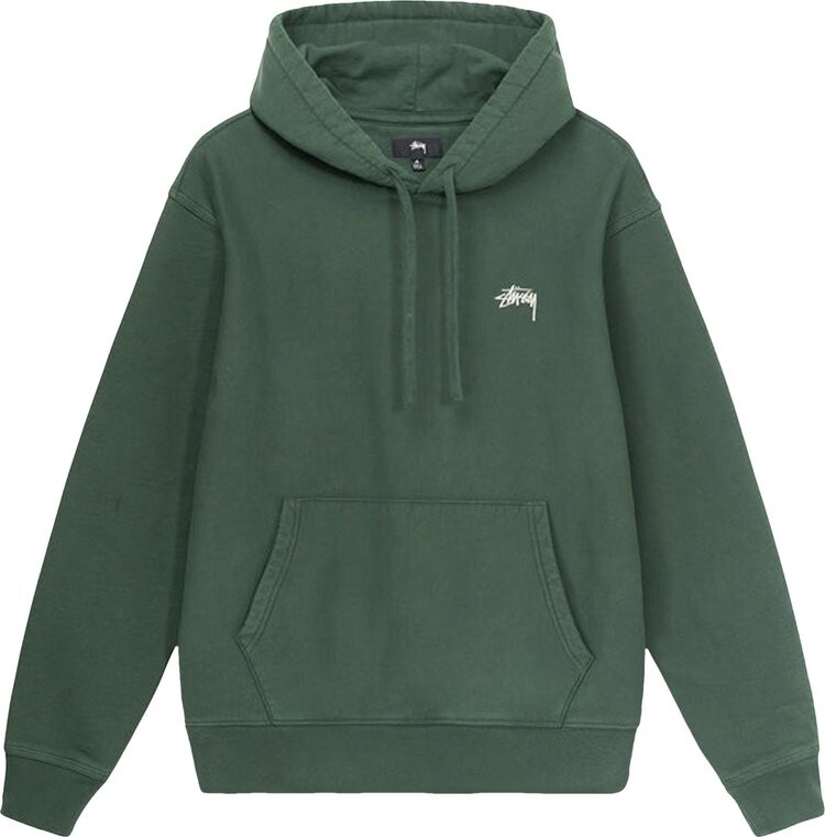 Толстовка Stussy Stock Logo Hood 'Forest', зеленый толстовка stussy checker stock темно синий