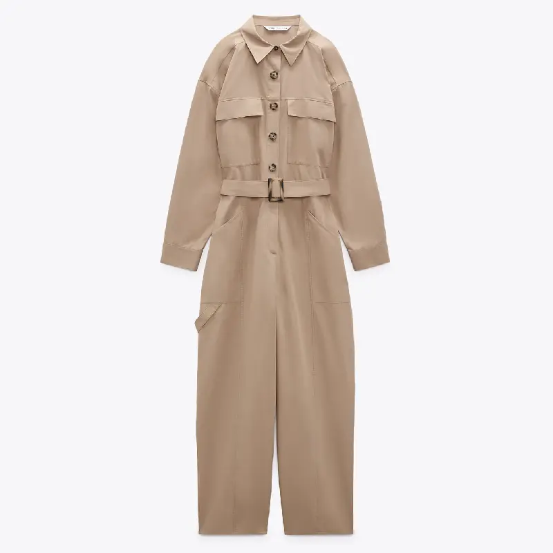 

Комбинезон Zara With Belt, светло-коричневый