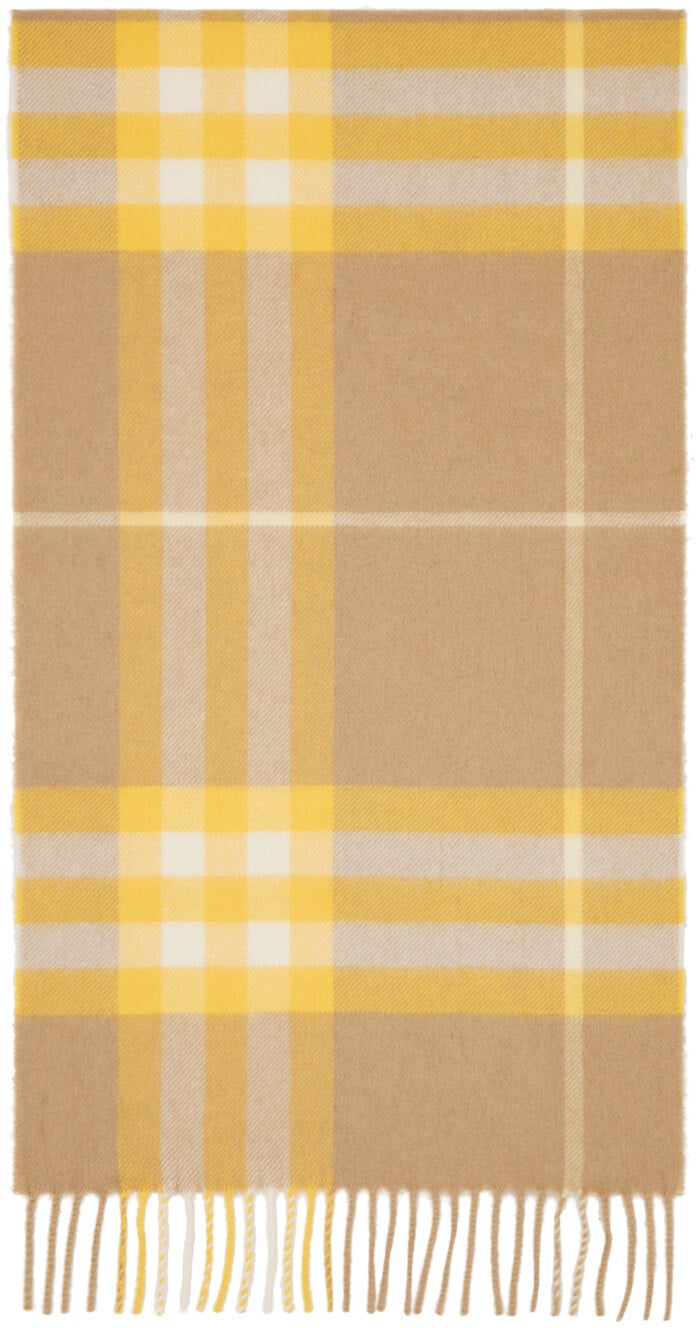 

Бежевый классический шарф в клетку Burberry