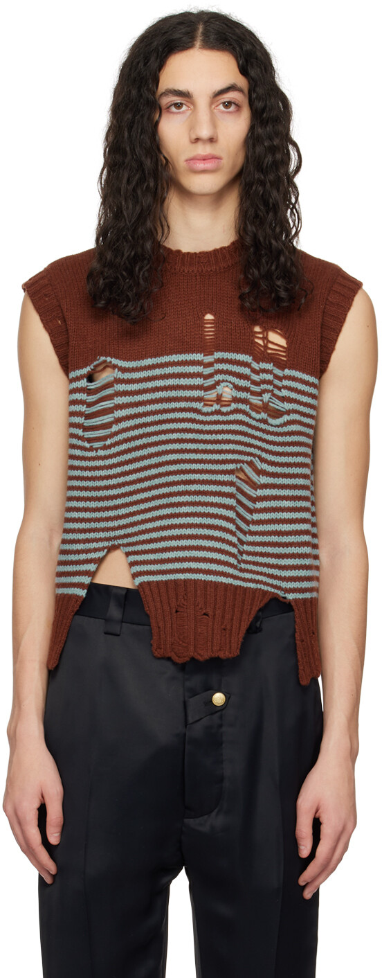 

Коричневый жилет Mega Shred Charles Jeffrey Loverboy