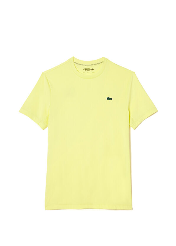 

Спортивная приталенная мужская футболка с круглым вырезом желтого цвета Lacoste, Желтый